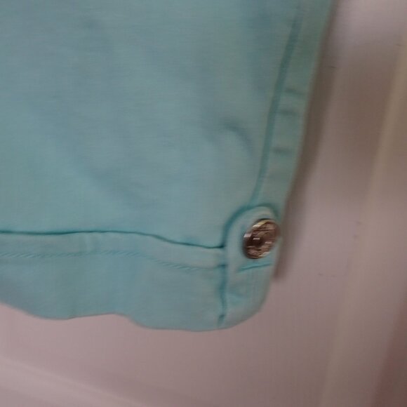 GLORIA VANDERBILT Women's Size 12 Aqua Capri/Cropped Pants Cuffed Denim 5 Pocket - Picture 3 of 9